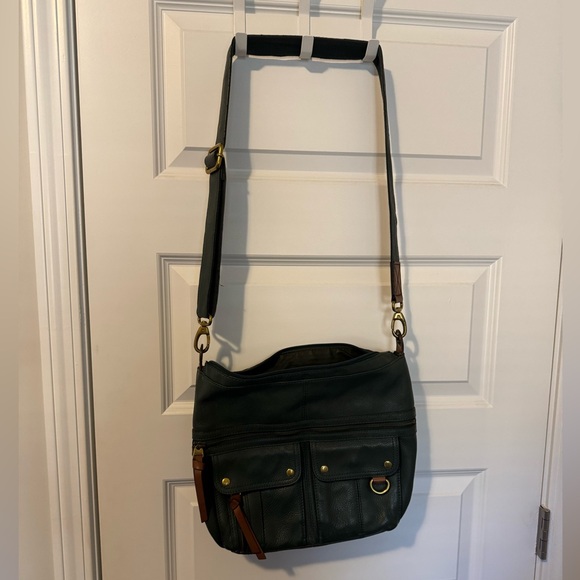 Fossil Dark Green Leather Crossbody Bag - Picture 3 of 16